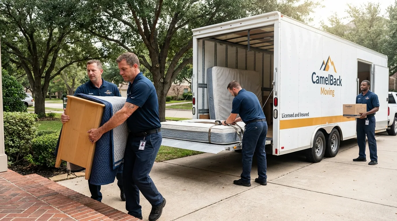 Crew loading residential truck for cross-state move from Brookwood, AL